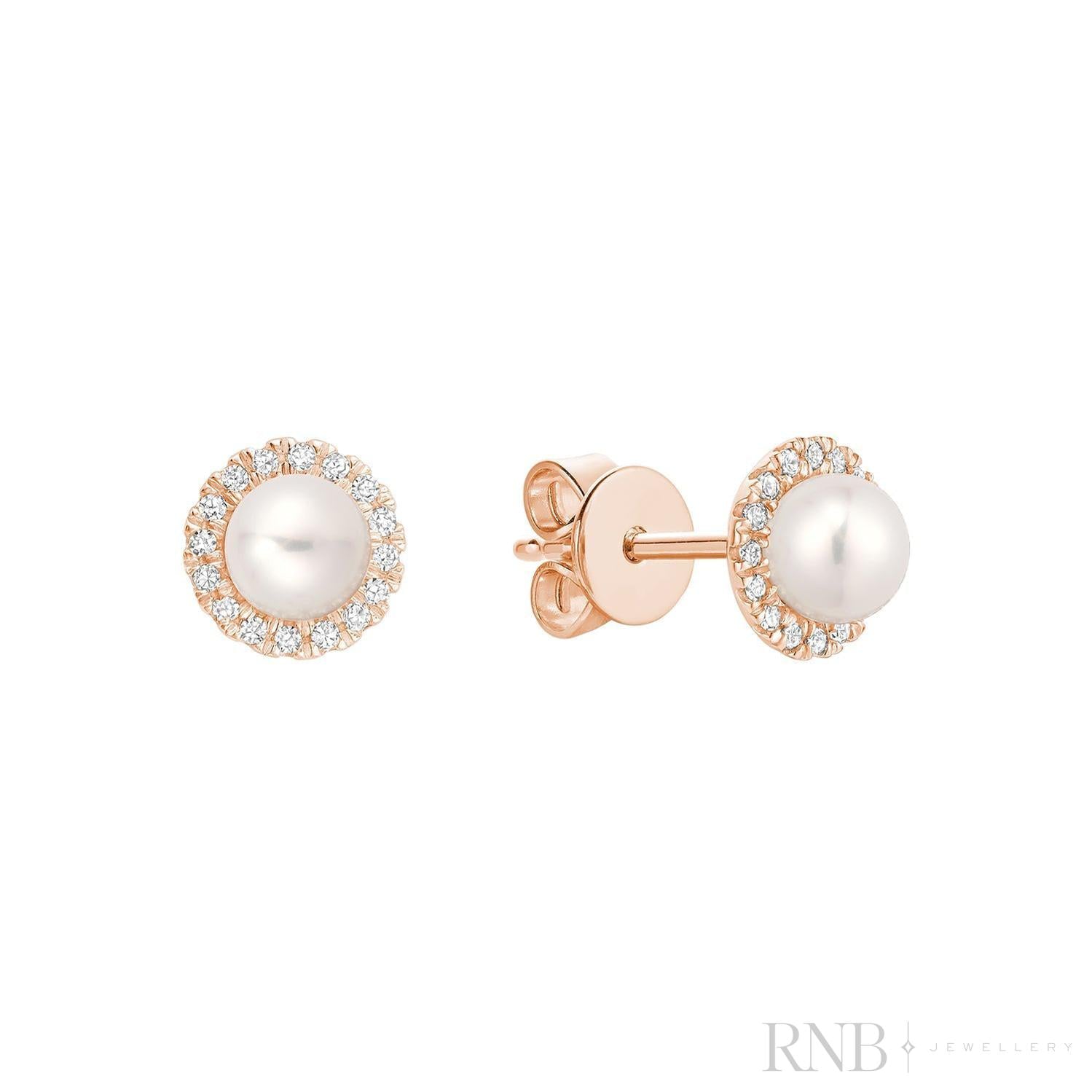 Pearl & Diamond Earrings-RNB Jewellery