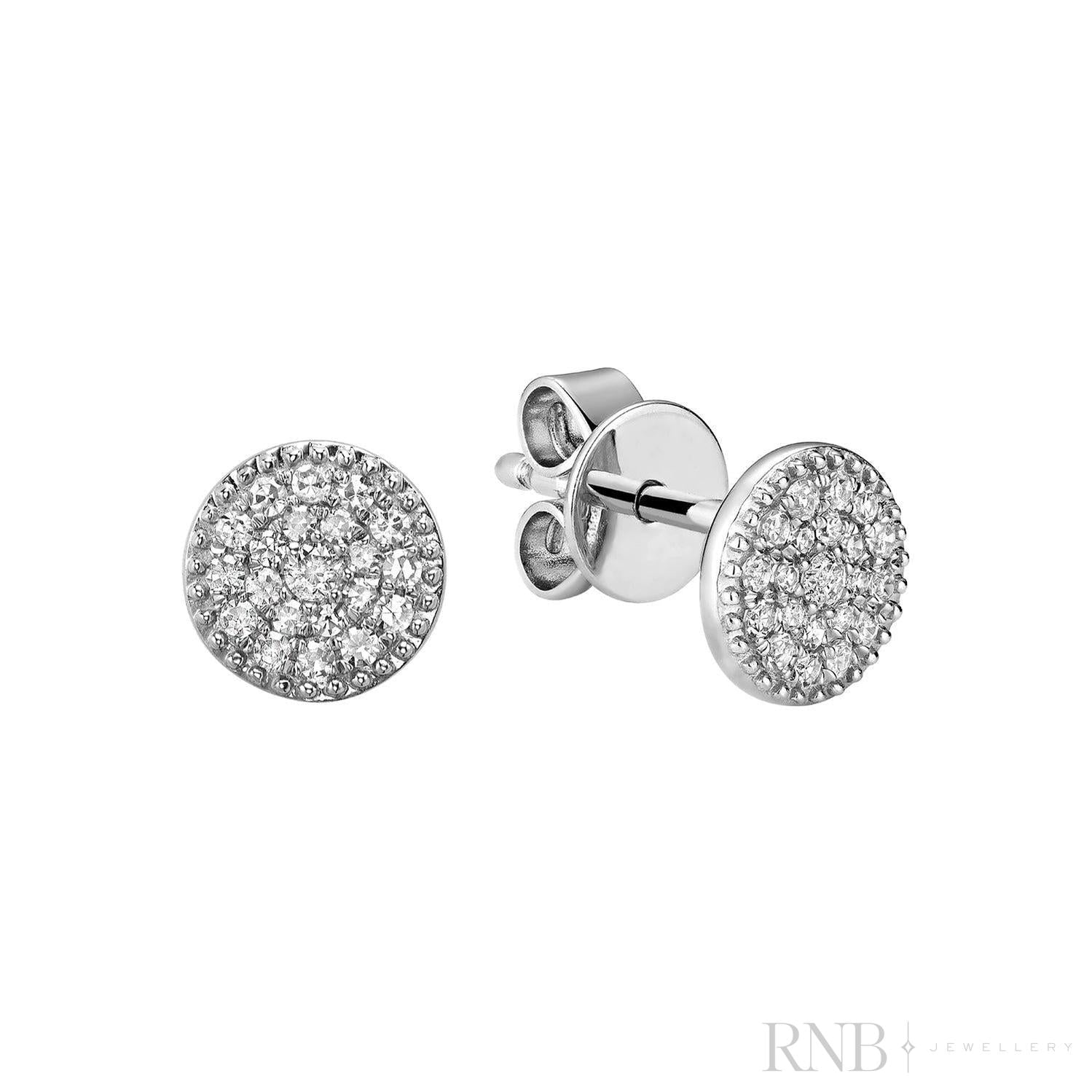 Round Miligrain Diamond Stud Earrings-RNB Jewellery