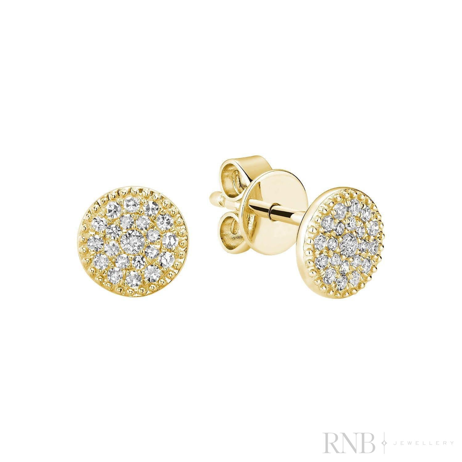 Round Miligrain Diamond Stud Earrings-RNB Jewellery