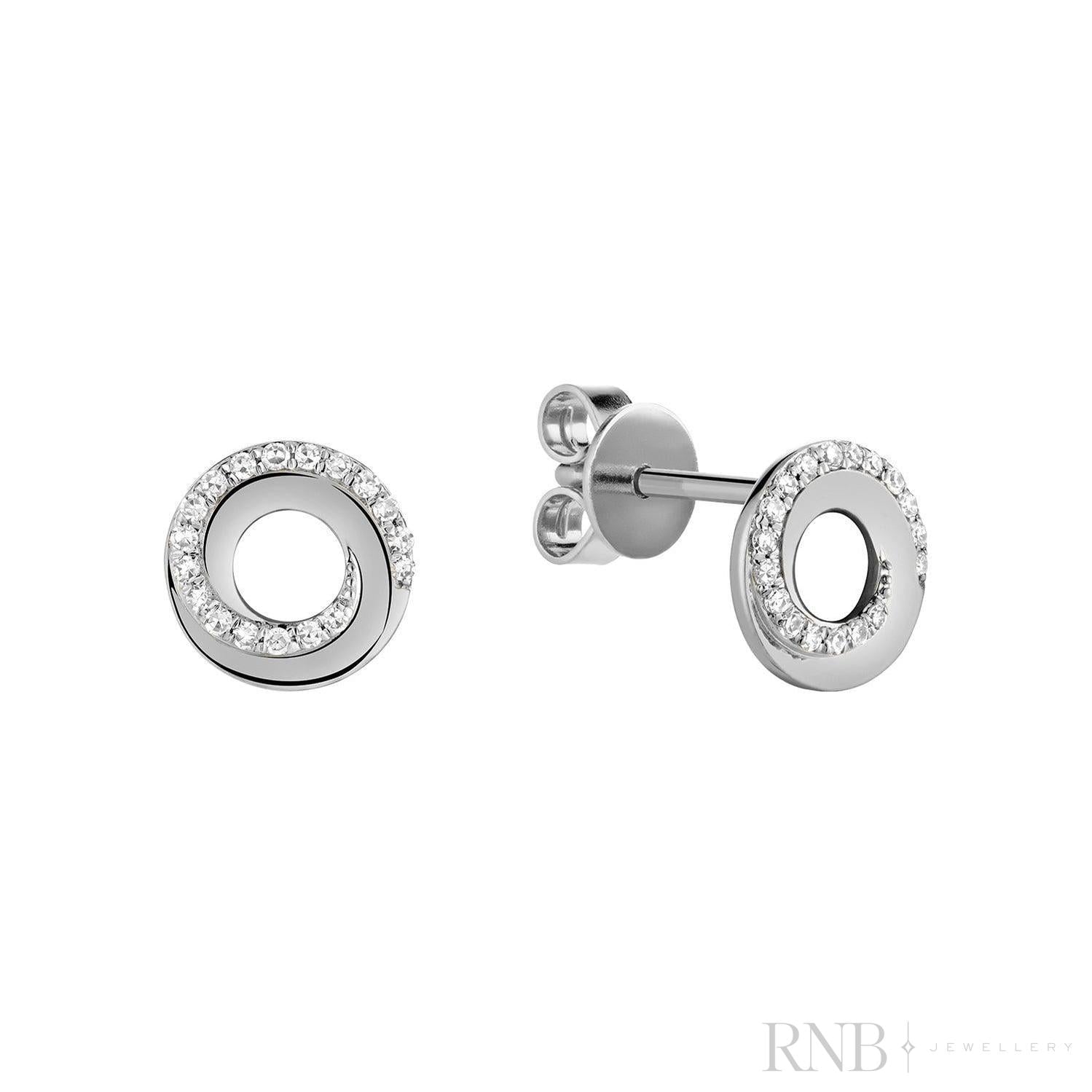 Whirl Diamond Stud Earrings-RNB Jewellery