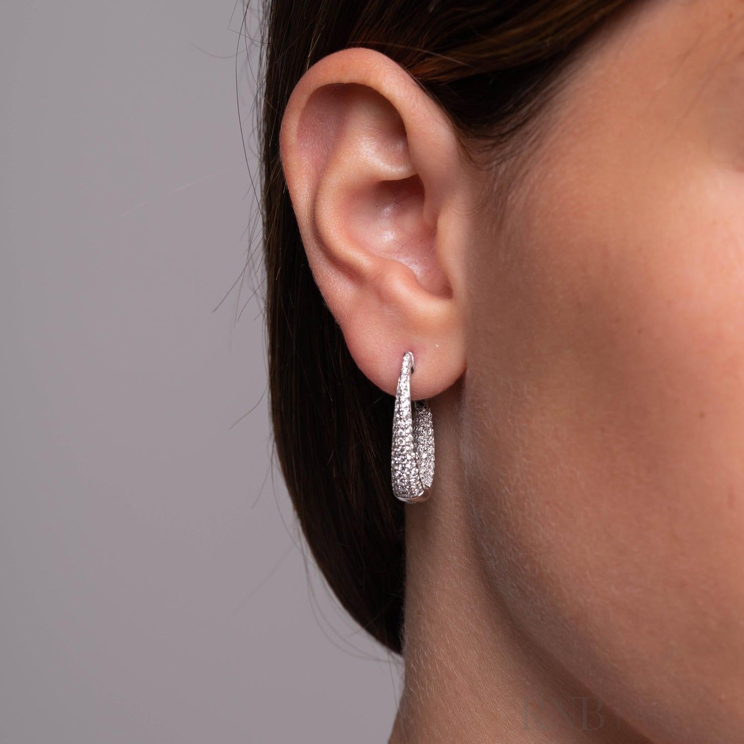 Inside Out Pave Diamond Loop Earrings-RNB Jewellery