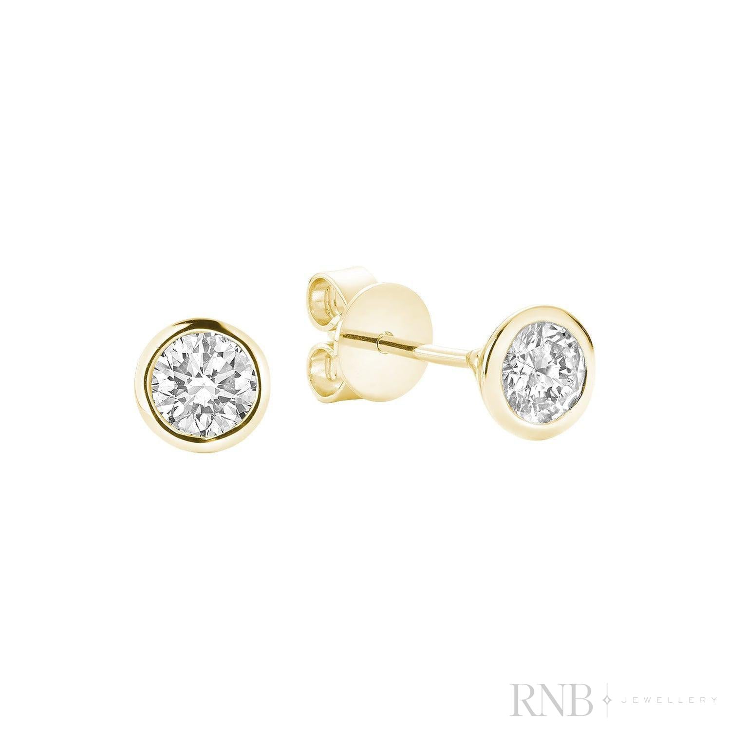 Diamond Bezel Stud Earrings