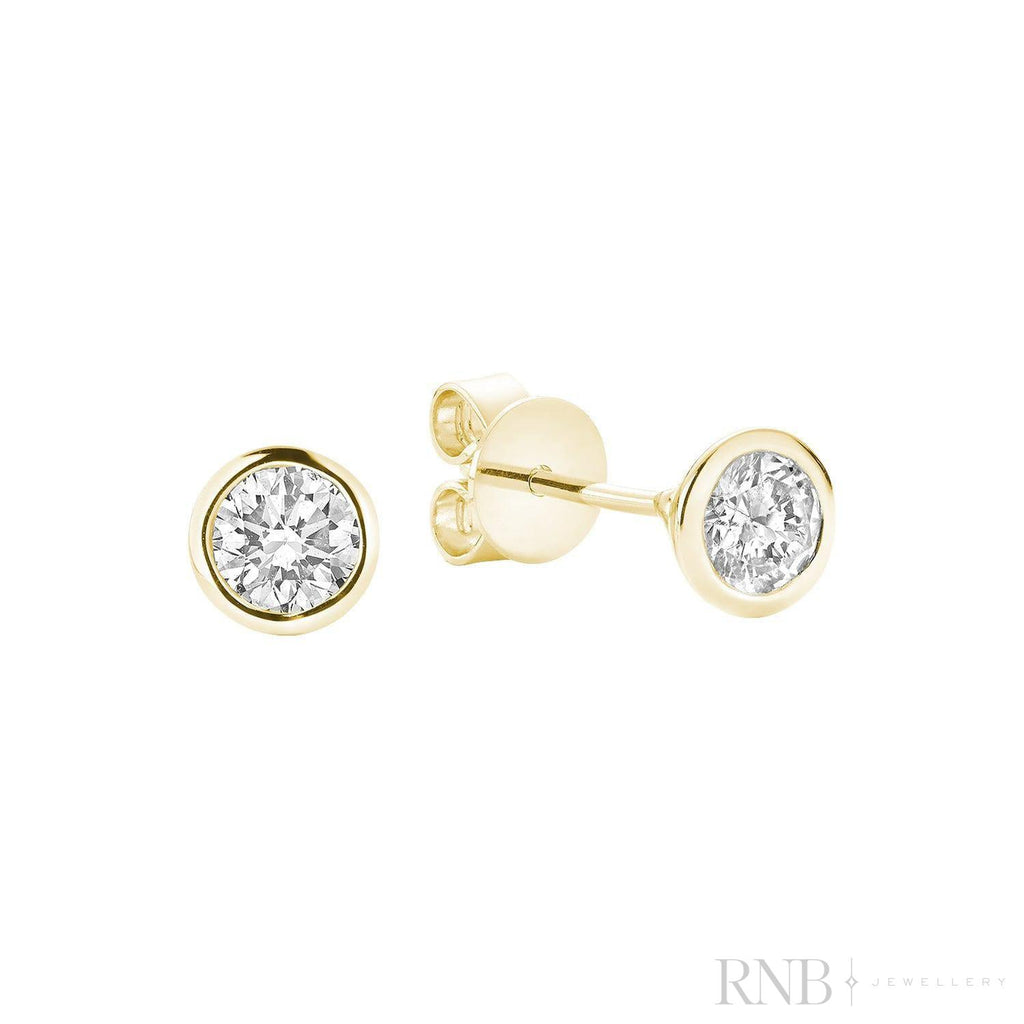 Diamond Bezel Stud Earrings-RNB Jewellery