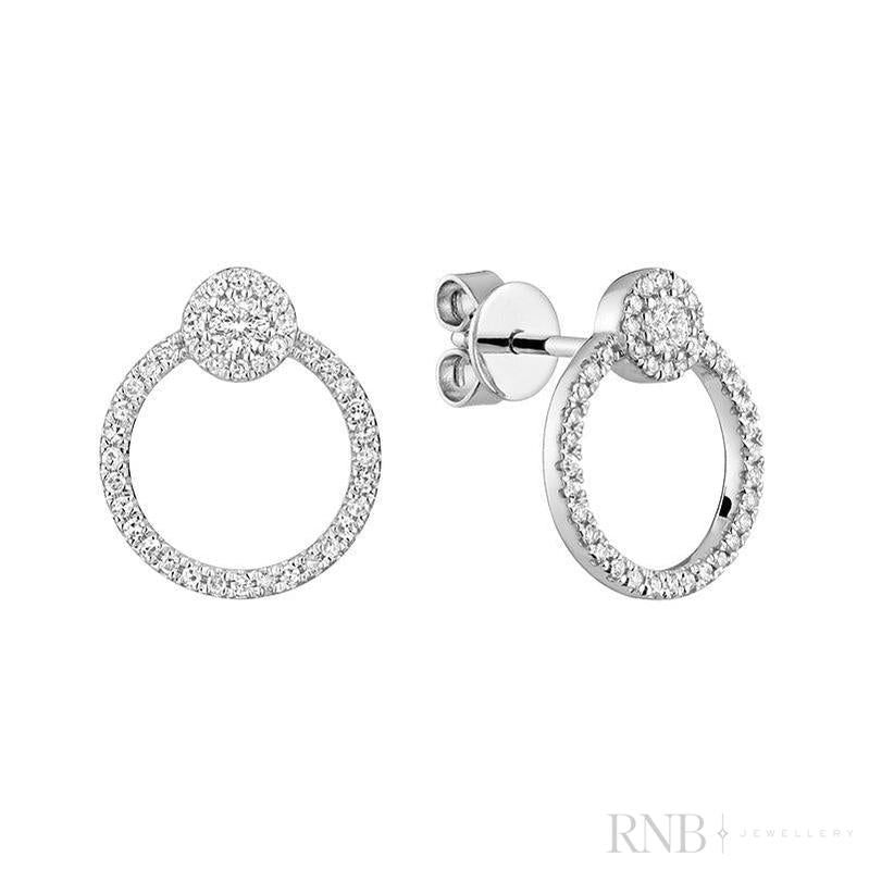 Open Circle Diamond Earring-RNB Jewellery