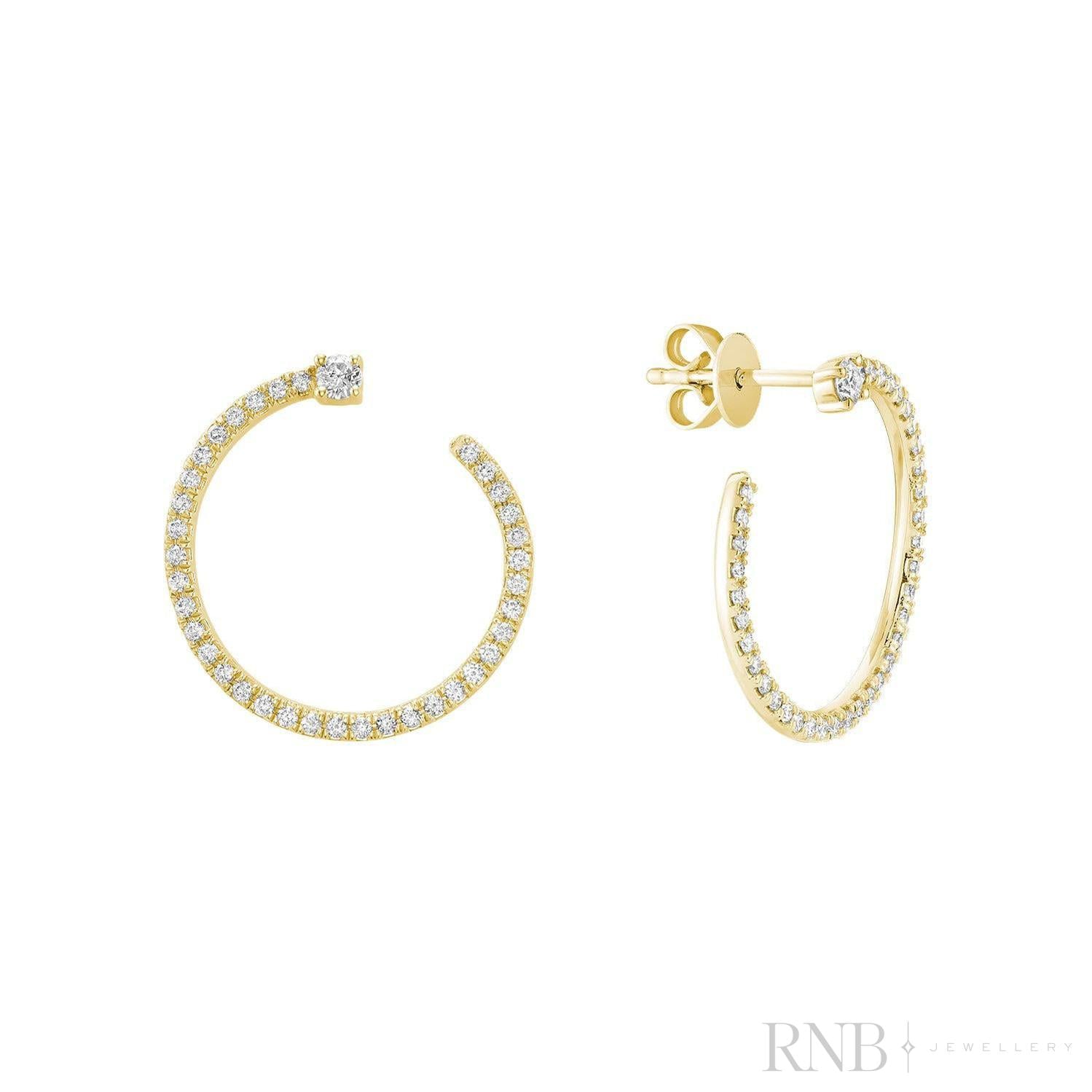 Swirl Diamond Loop Earrings