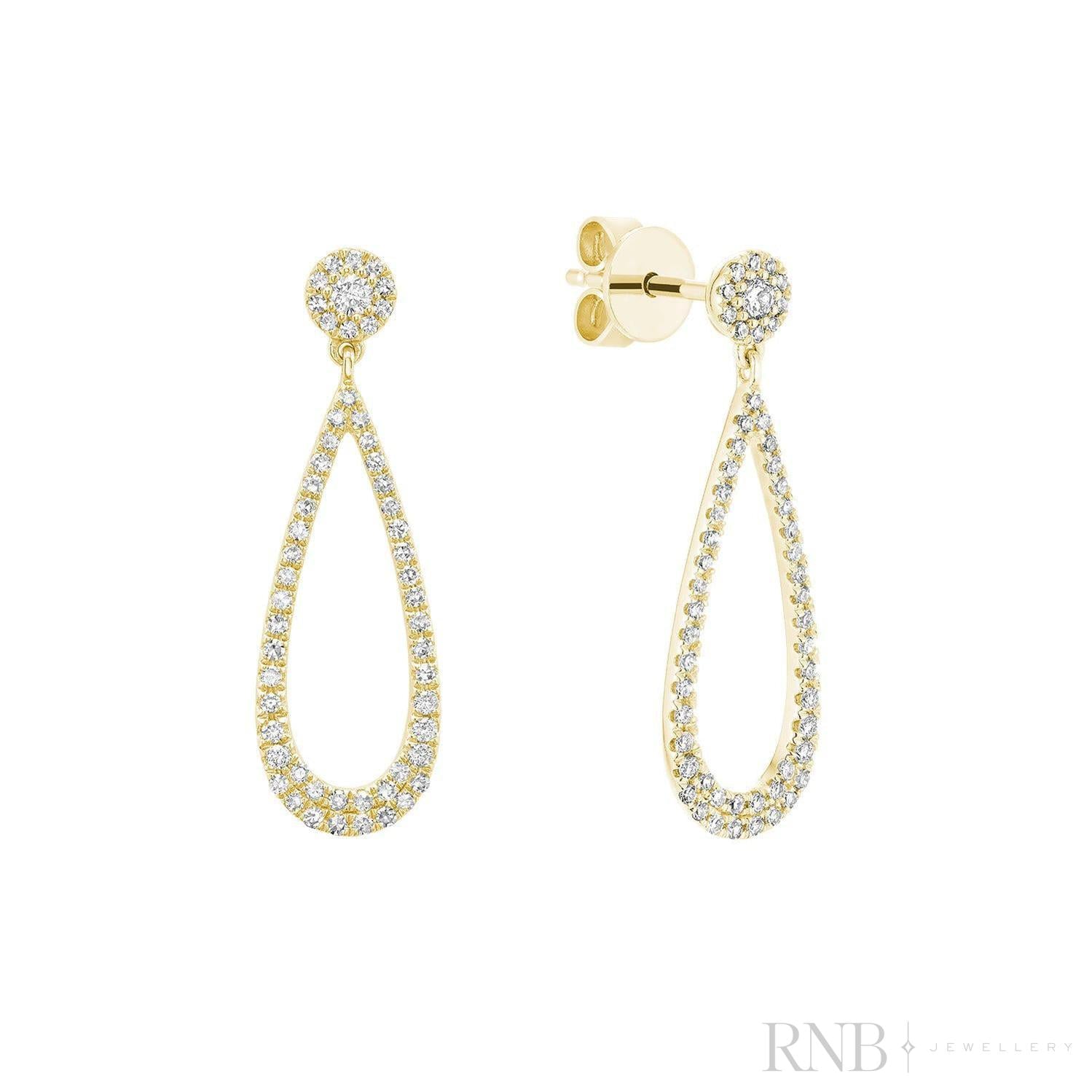 Drop Dangle Pear Shape Diamond Earrings-RNB Jewellery