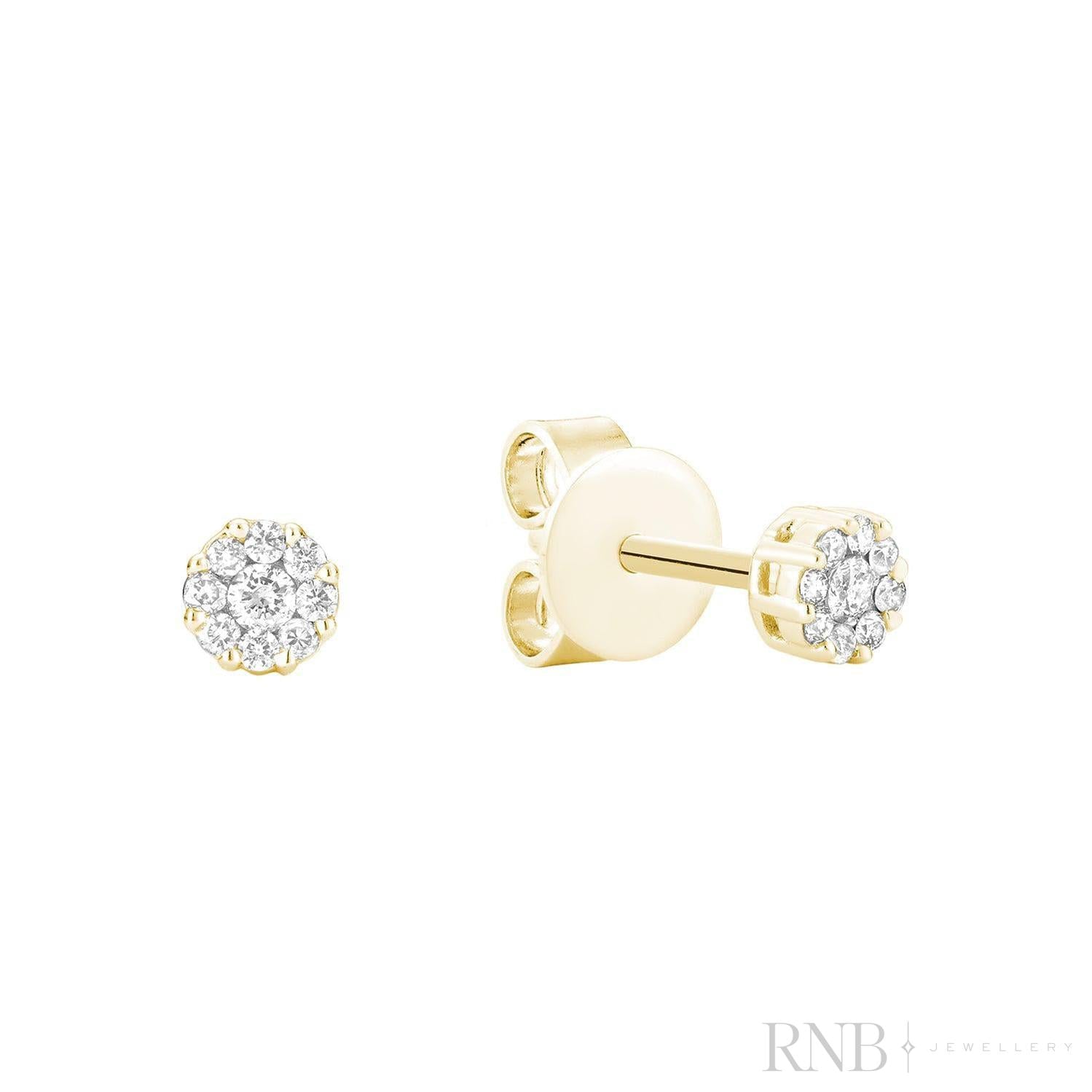 Cluster Diamond Stud Earrings-RNB Jewellery