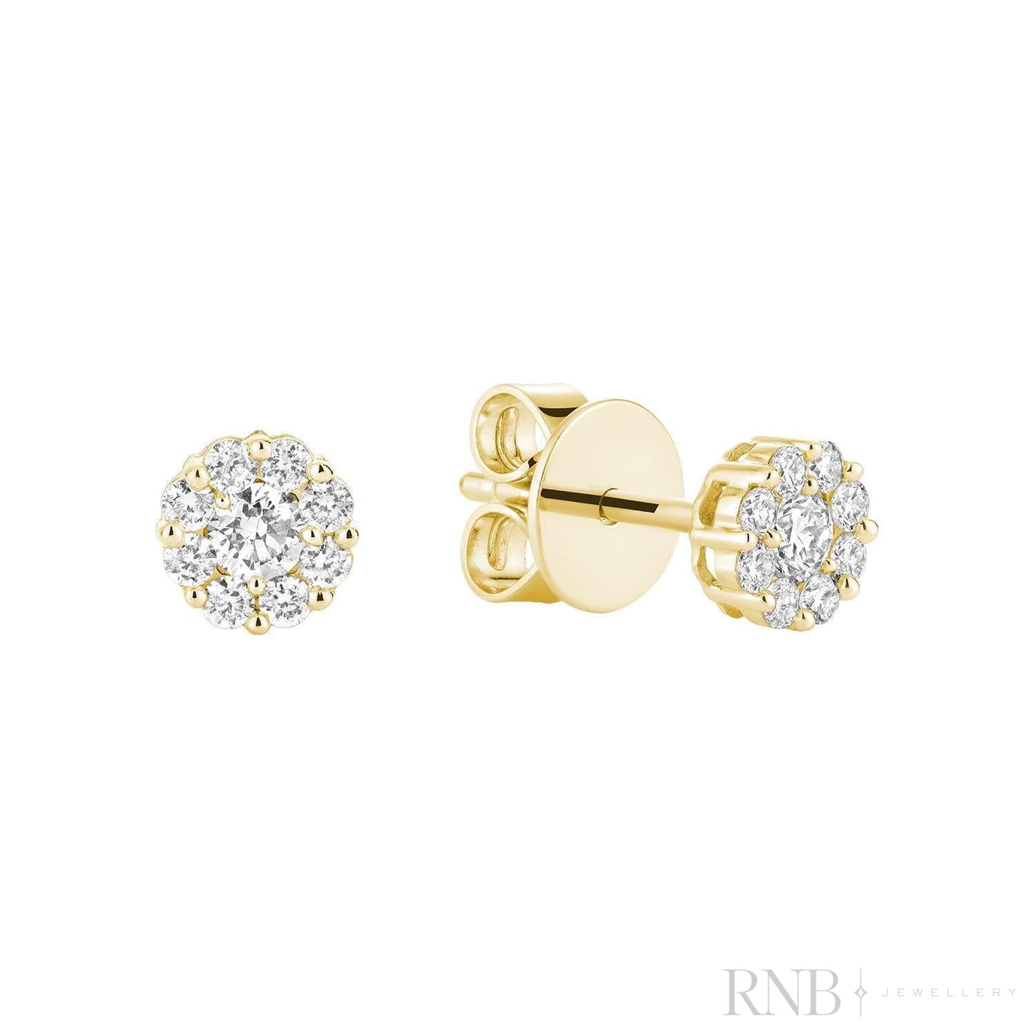 Cluster Diamond Stud Earrings-RNB Jewellery