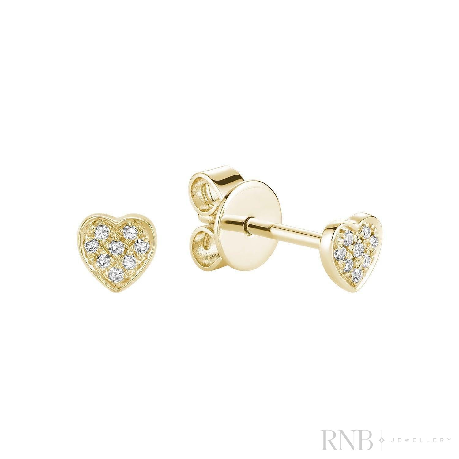 Heart Diamond Stud Earrings