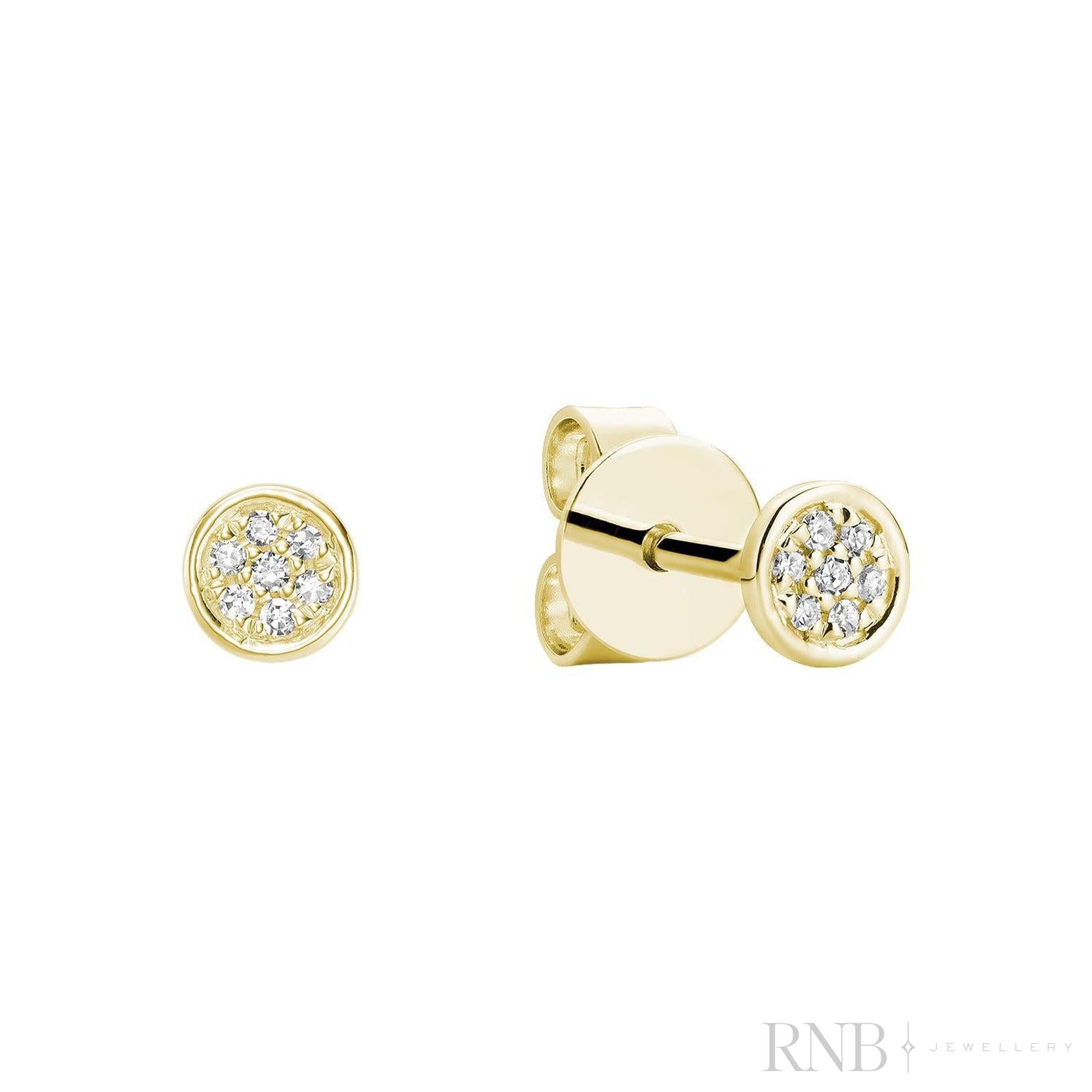 Round Cluster Diamond Stud Earrings