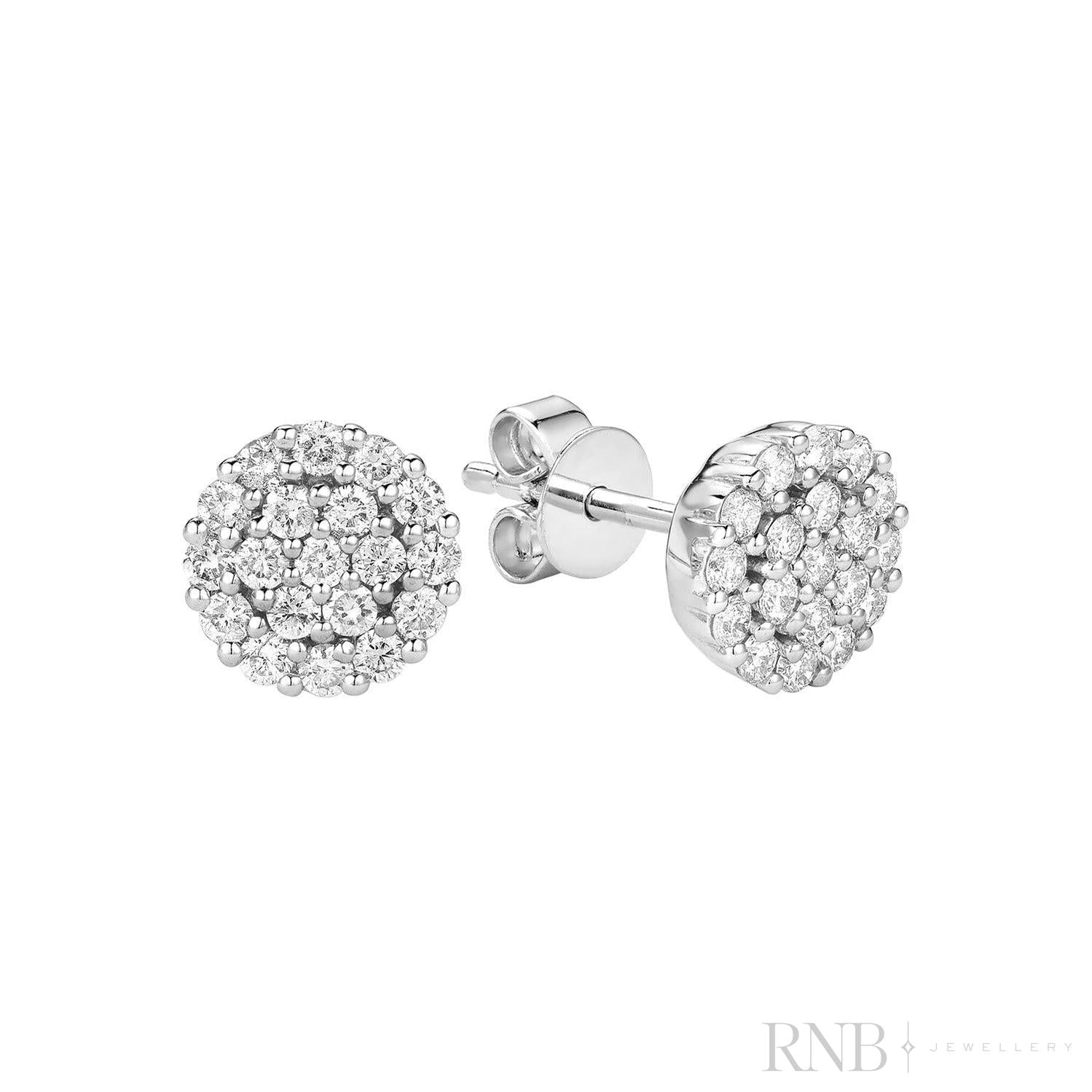 Pave Round Diamond Stud Earrings