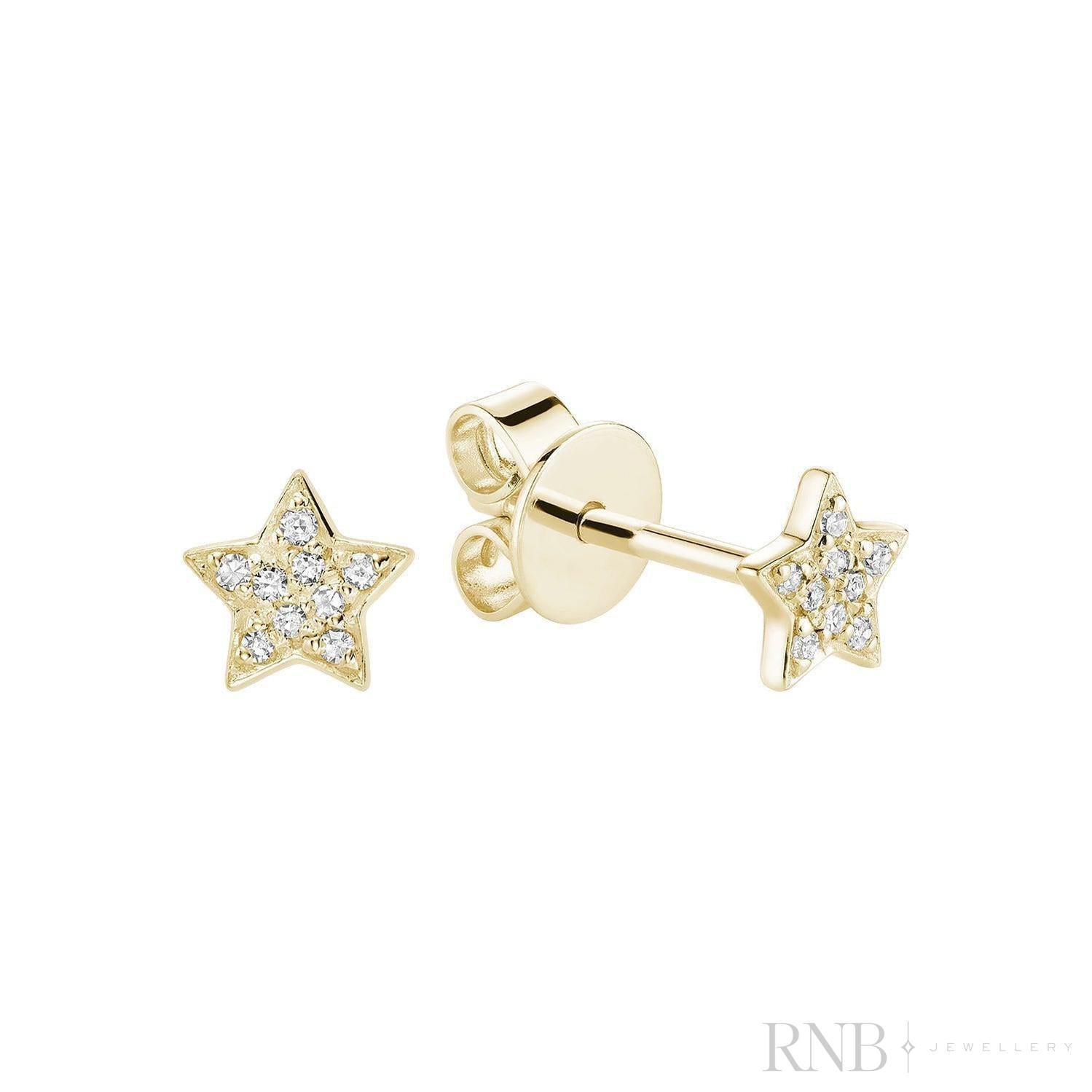 Star Diamond Stud Earrings