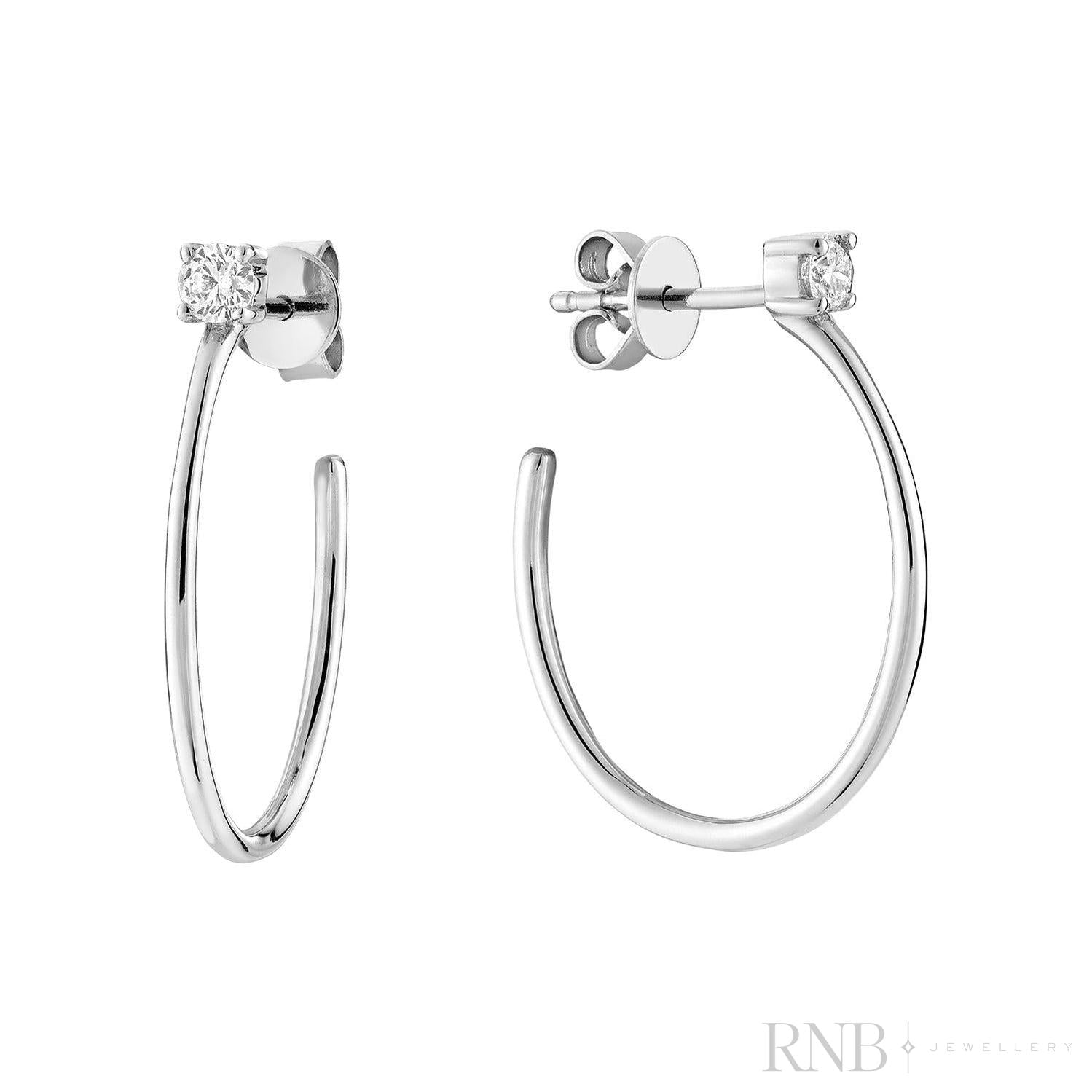 Loop Solitaire Diamond Earrings-RNB Jewellery