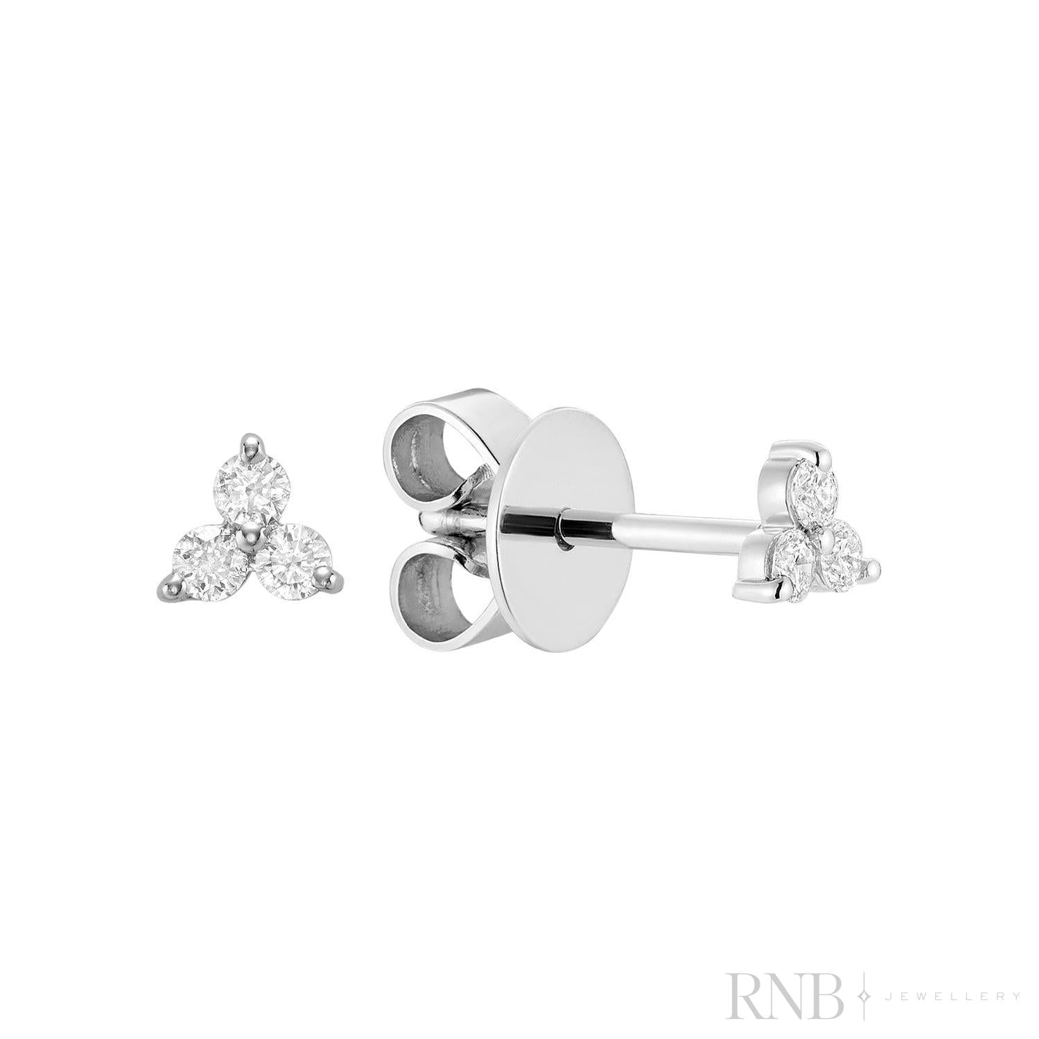 Trinity Diamond Stud Earrings-RNB Jewellery