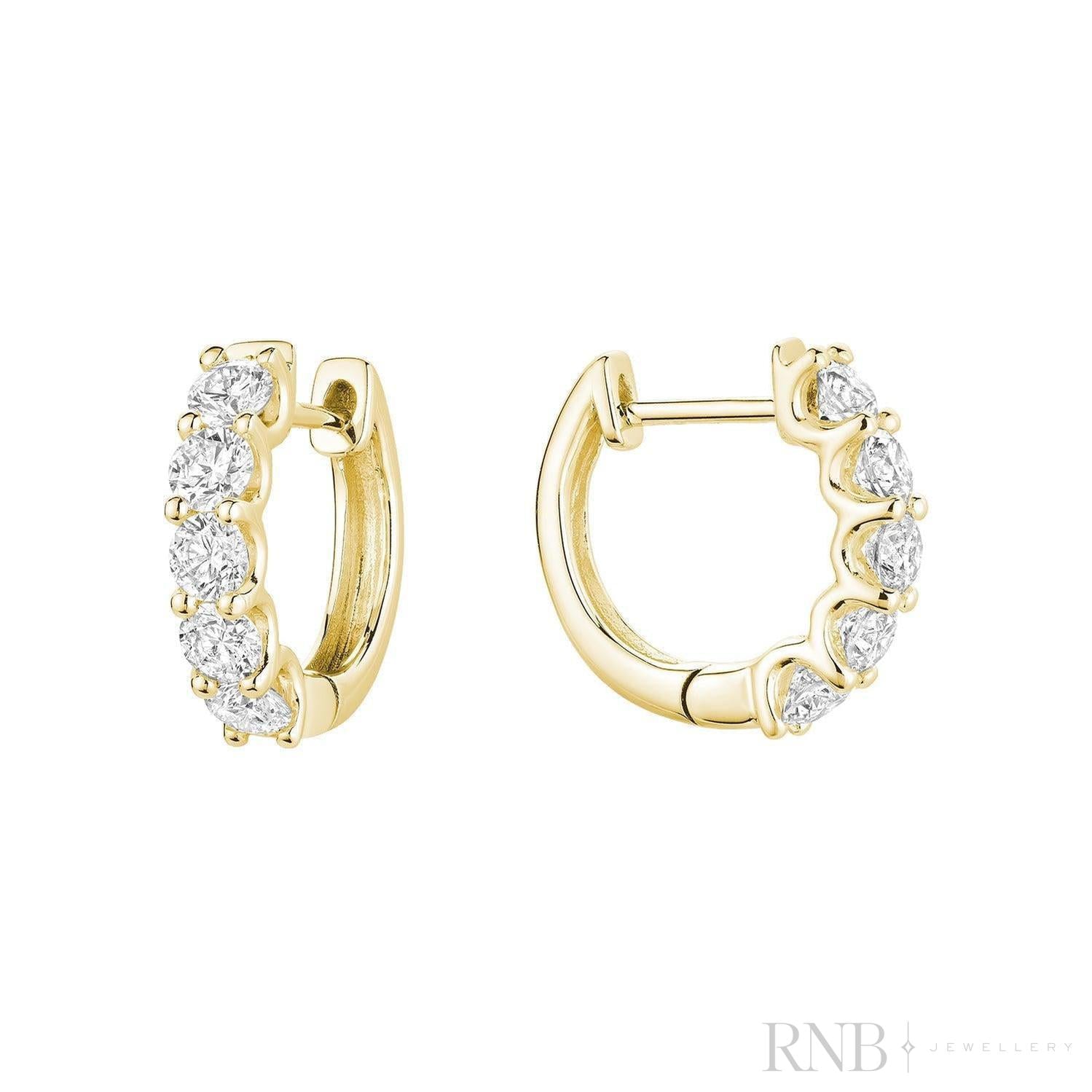 Diamond Huggie Earrings-RNB Jewellery