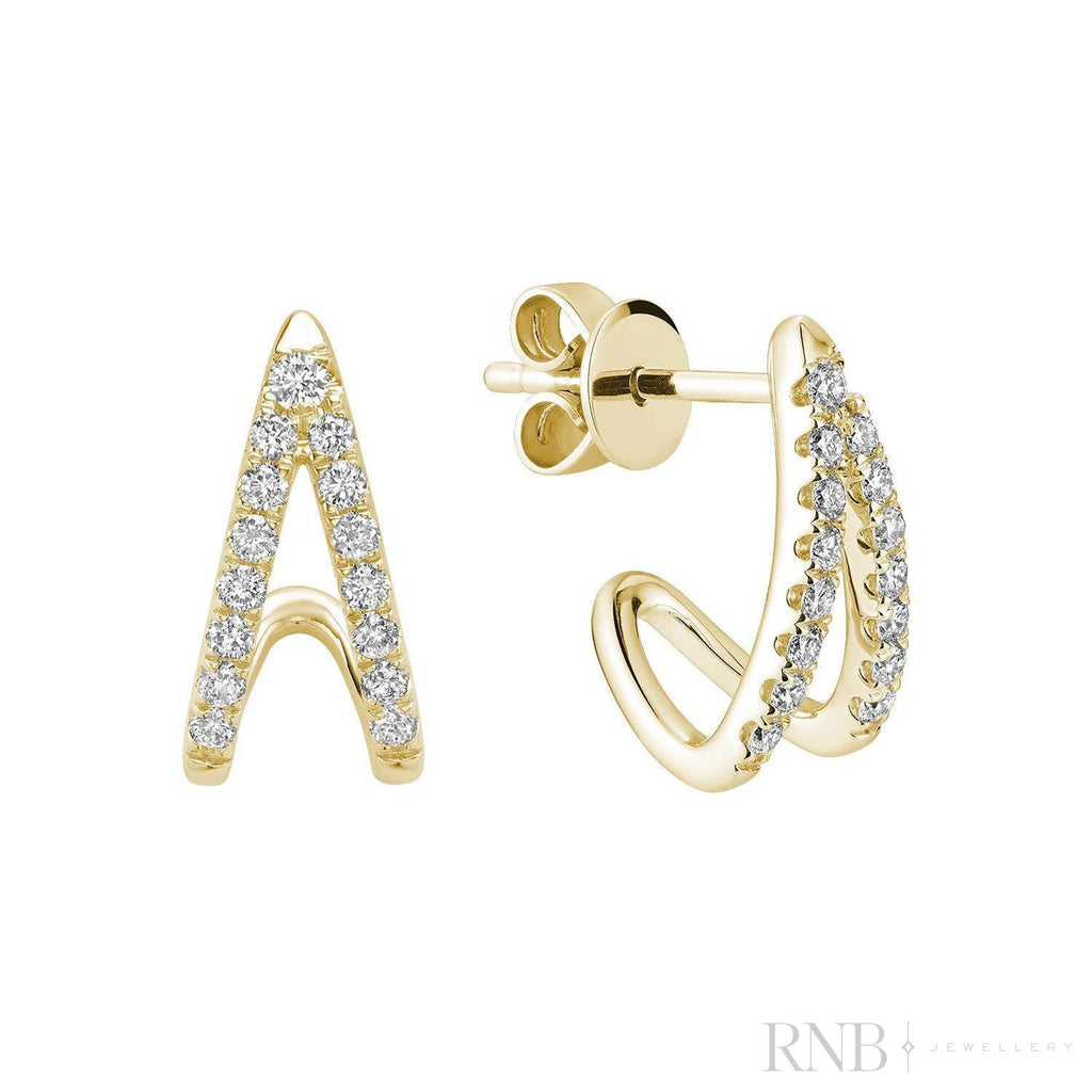 Ear Wrap Diamond Stud Earrings-RNB Jewellery