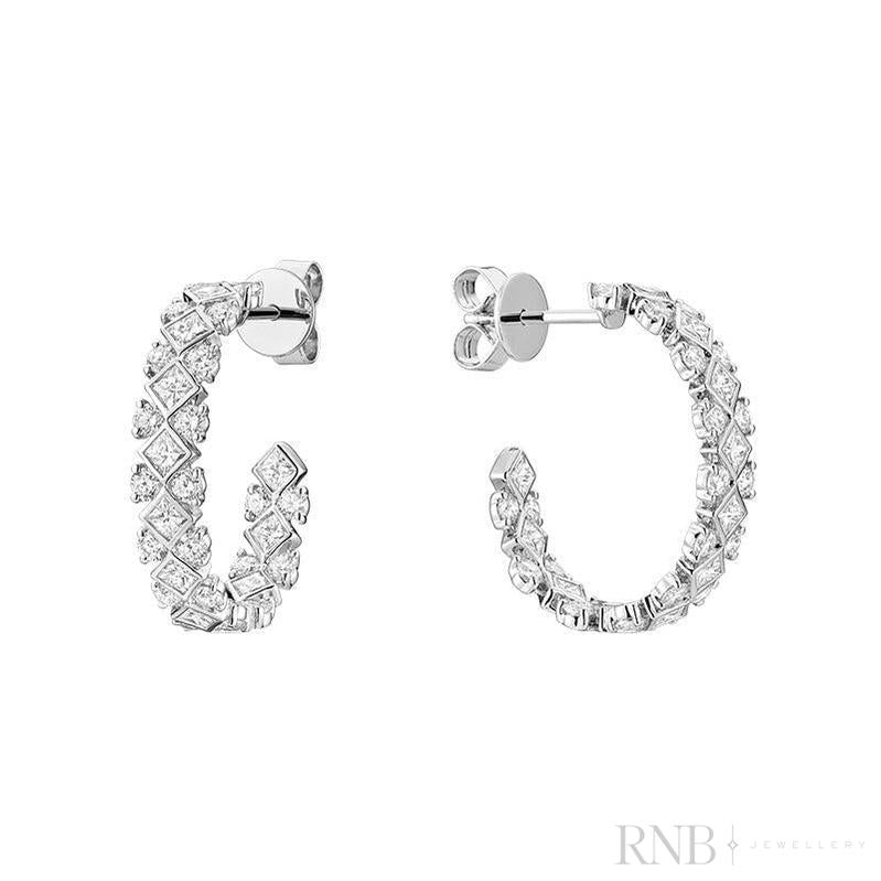 Fancy Lozenge Diamond Loop Earrings-RNB Jewellery