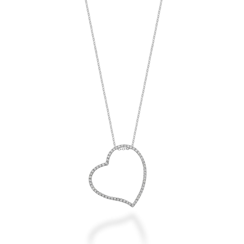 Asymmetrical Diamond Heart Pendant - RNB Jewellery