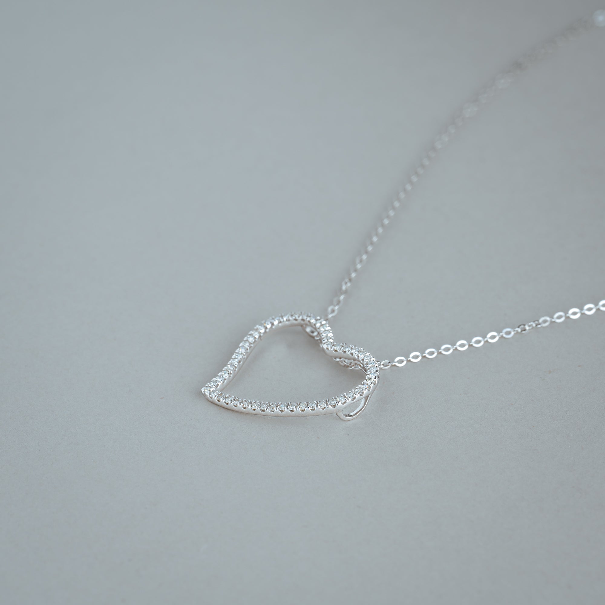 Asymmetrical Diamond Heart Pendant - RNB Jewellery