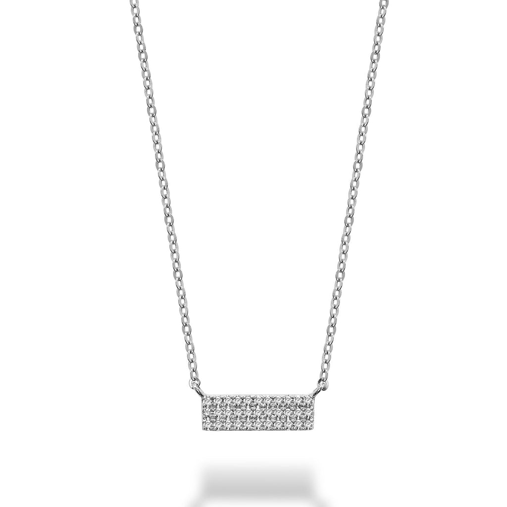 Bar Plate Diamond Necklace - RNB Jewellery