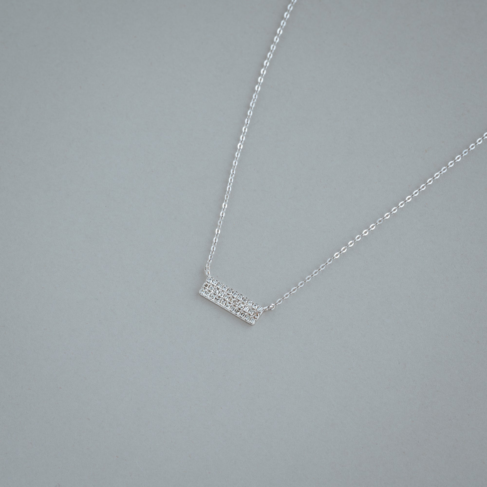 Bar Plate Diamond Necklace - RNB Jewellery