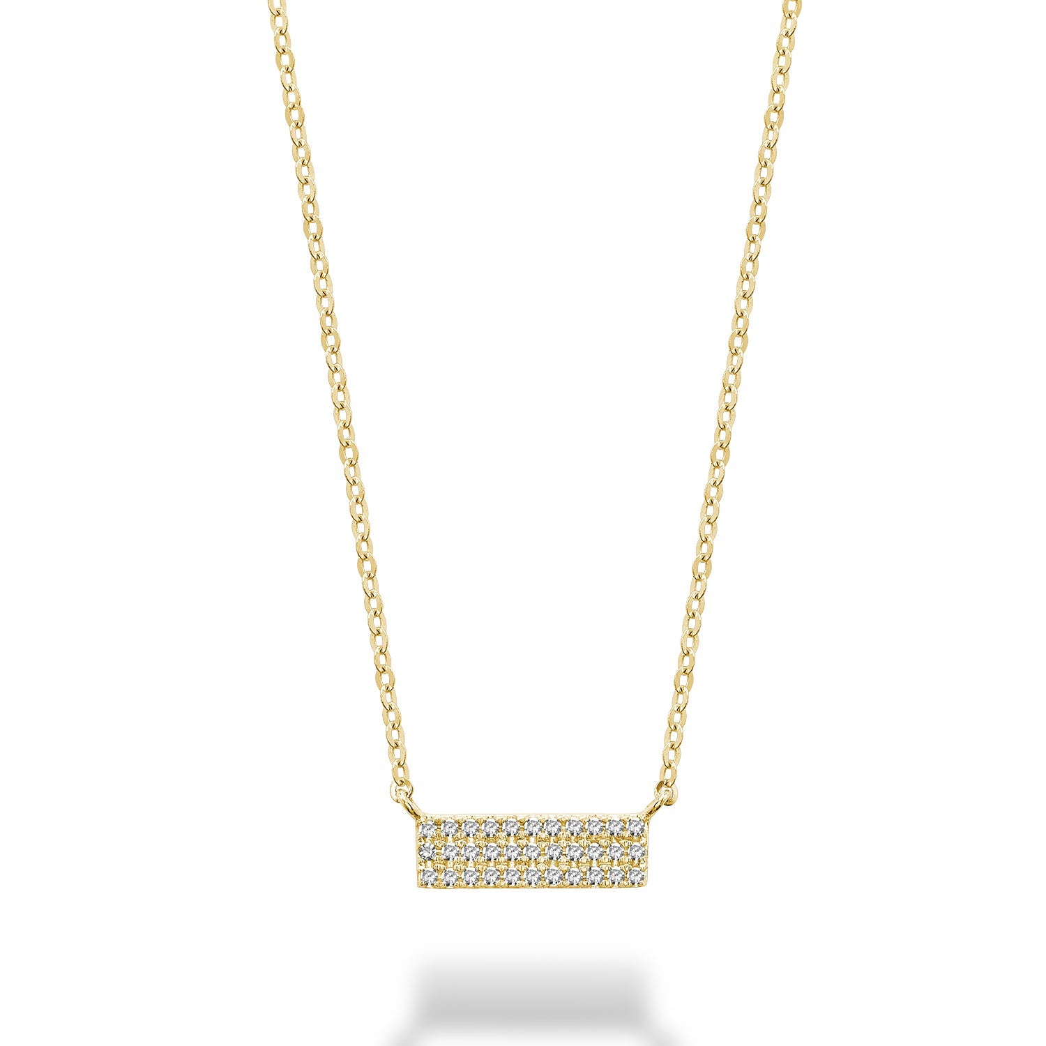 Bar Plate Diamond Necklace - RNB Jewellery