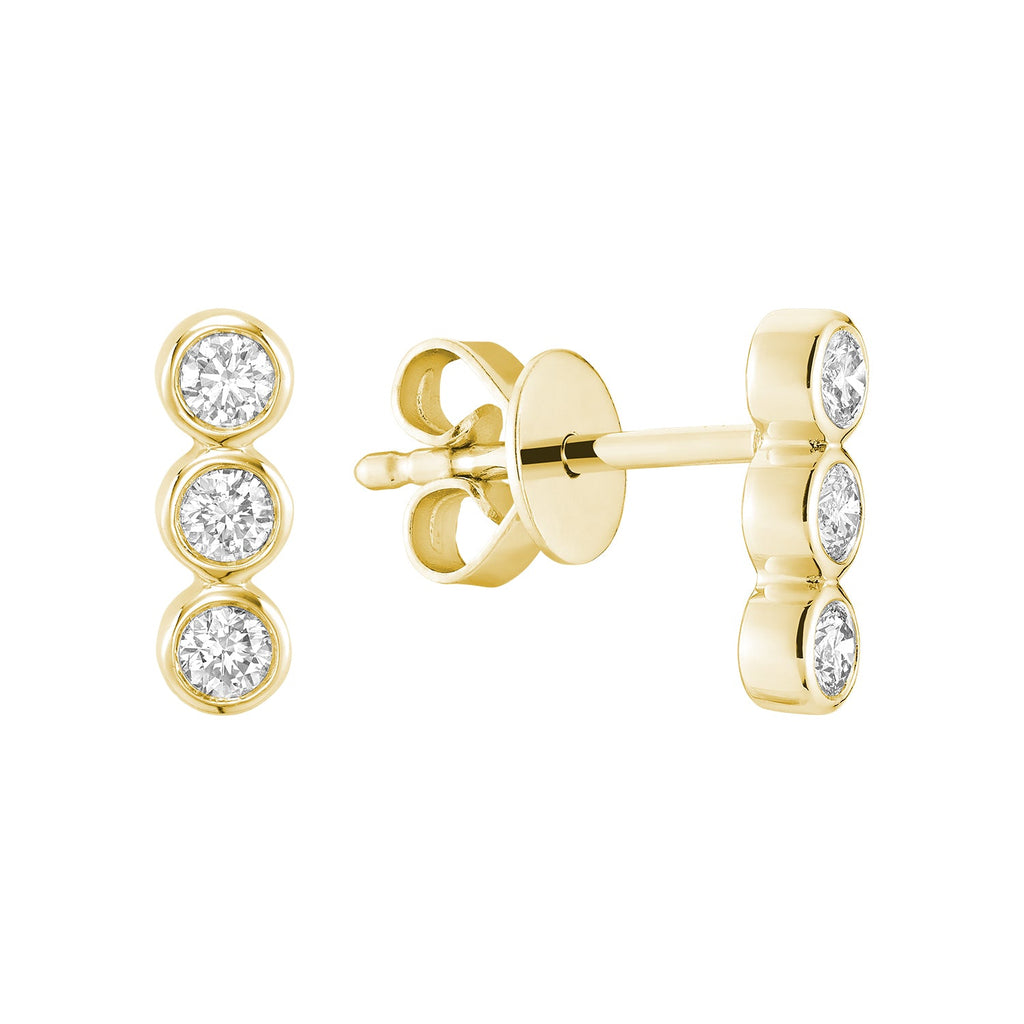 Bezel Diamond Stud Earrings - RNB Jewellery