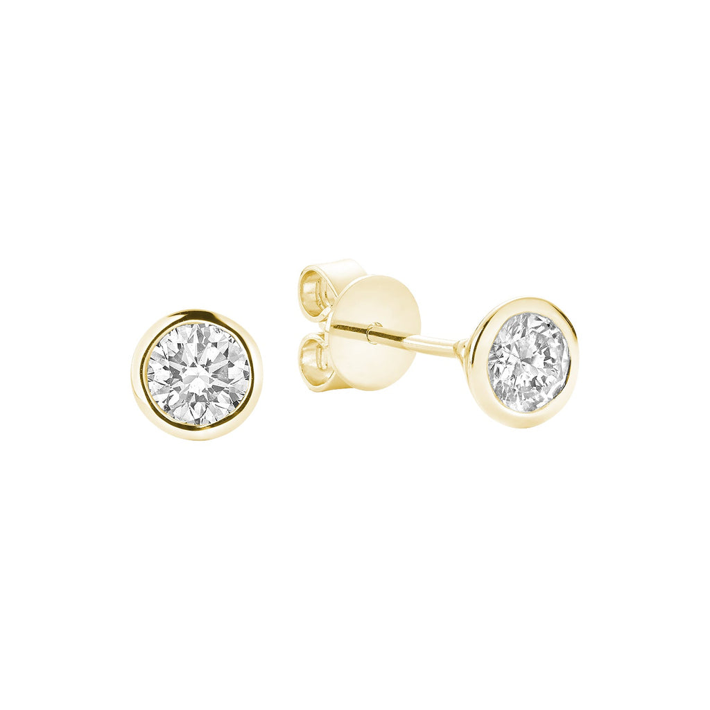 Bezel & Diamond Stud Earrings - RNB Jewellery