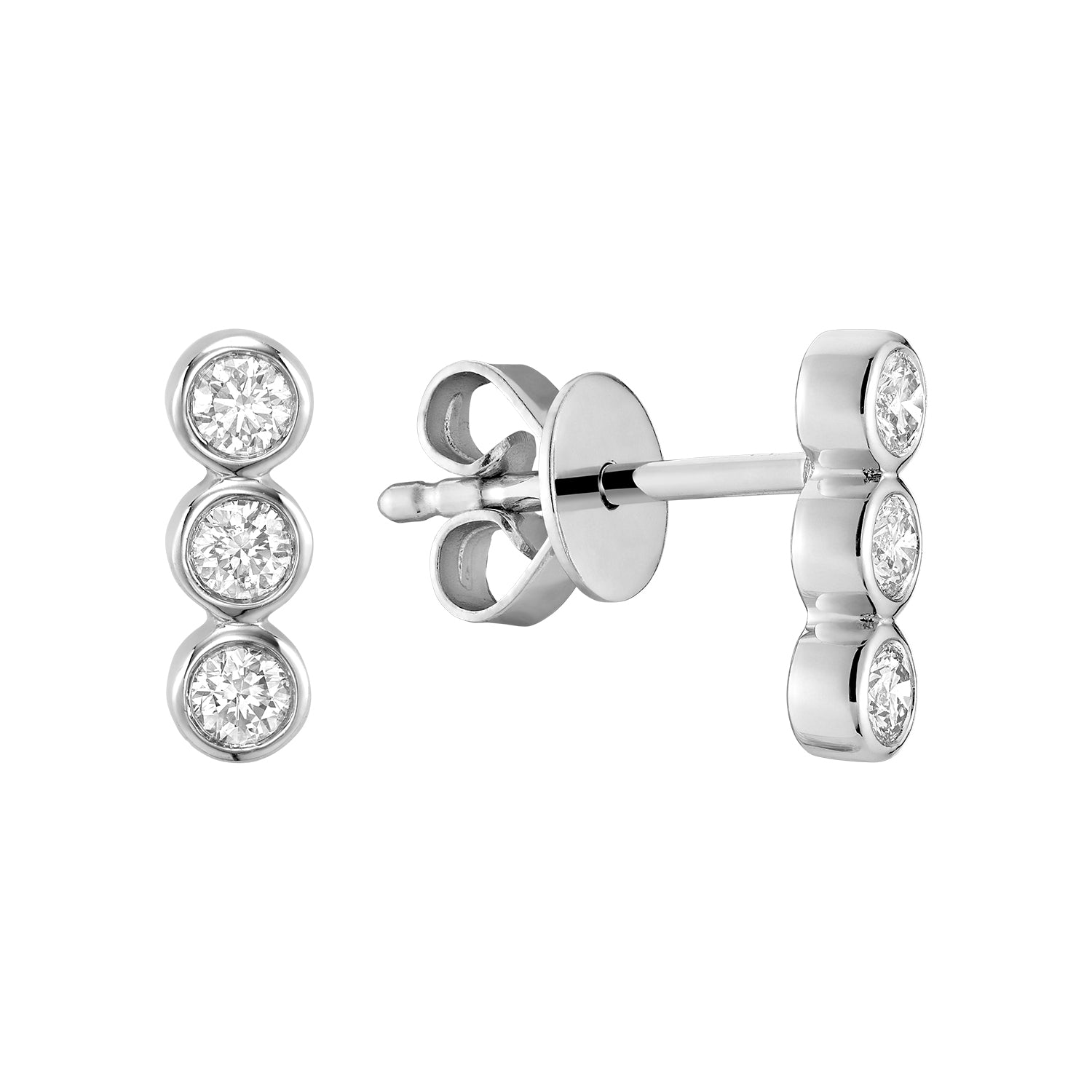 Bezel Diamond Stud Earrings - RNB Jewellery