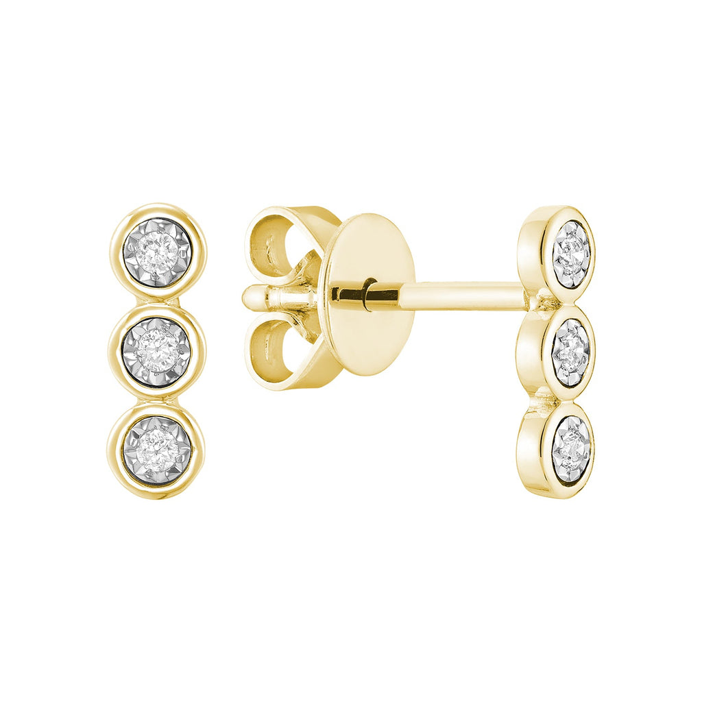 Bezel Illusion Diamond Stud Earrings - RNB Jewellery