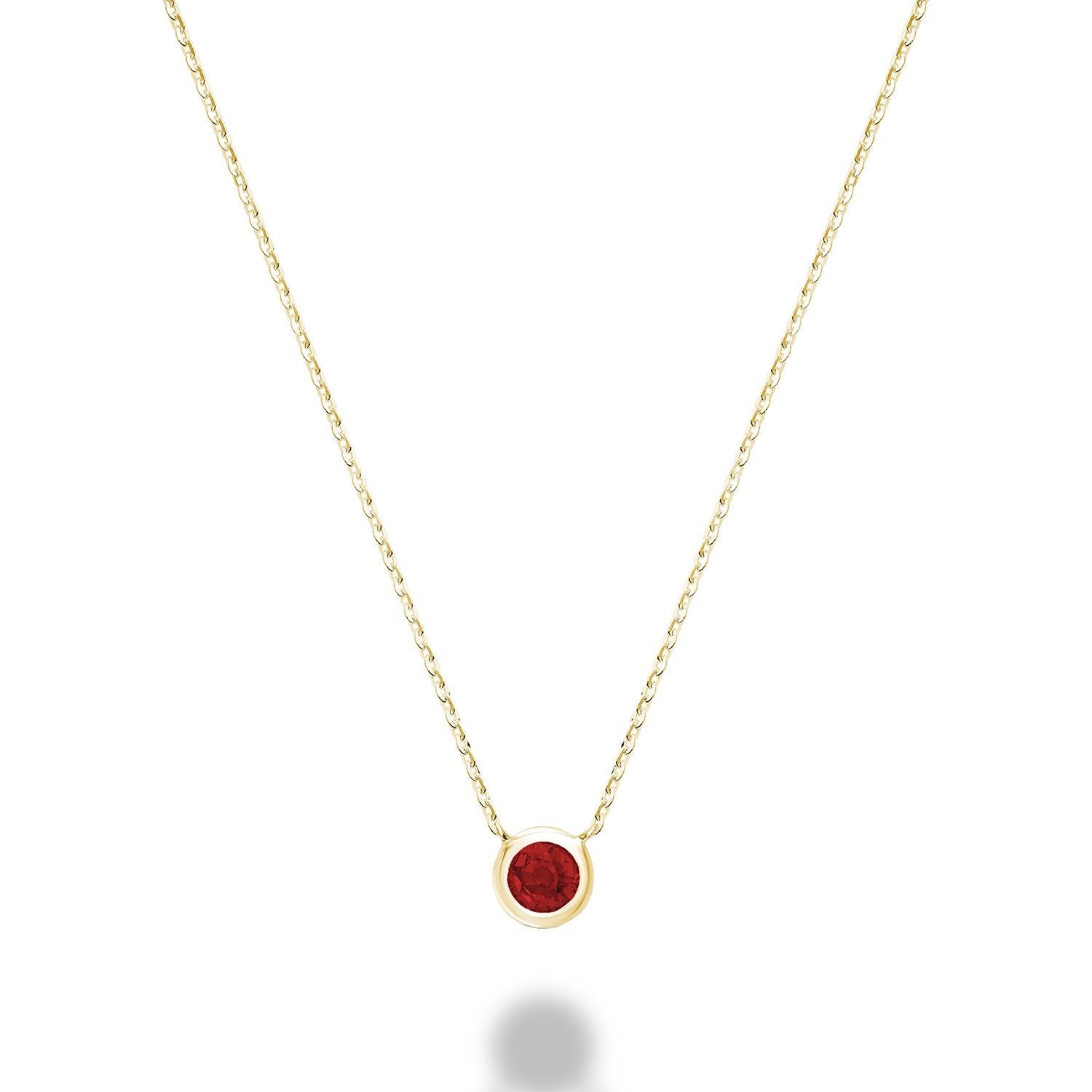 Bezel Set Precious Stone Necklace - RNB Jewellery