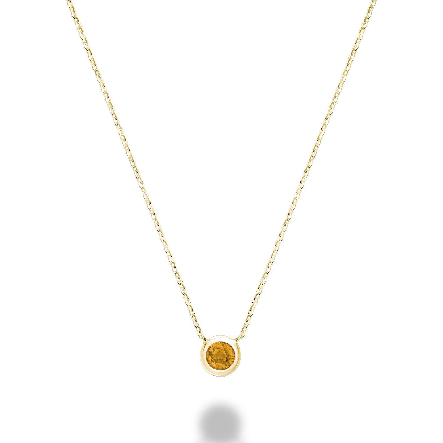 Bezel Set Precious Stone Necklace - RNB Jewellery