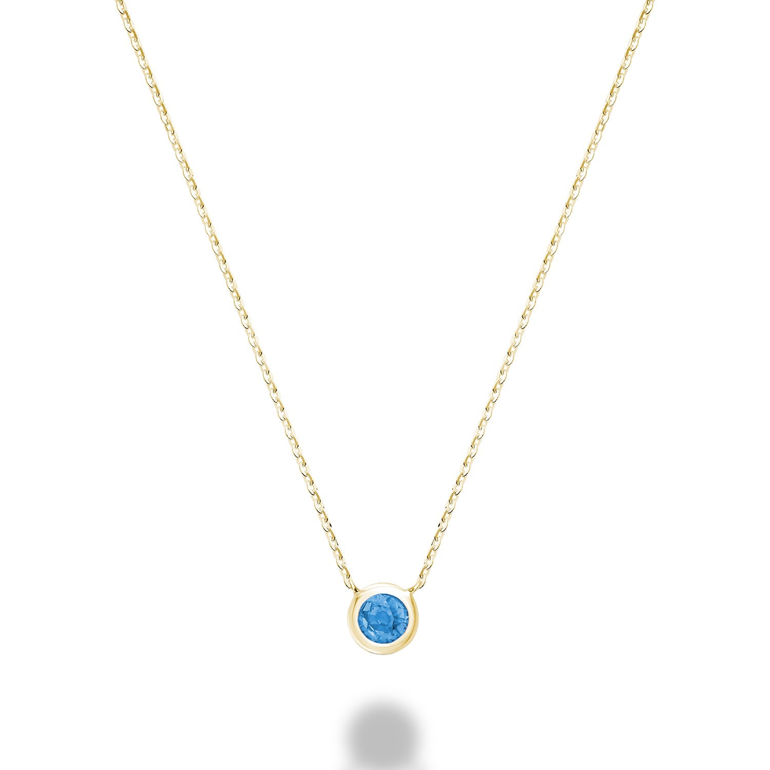 Bezel Set Precious Stone Necklace - RNB Jewellery