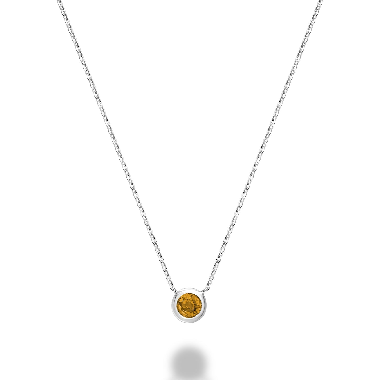 Bezel Set Precious Stone Necklace - RNB Jewellery