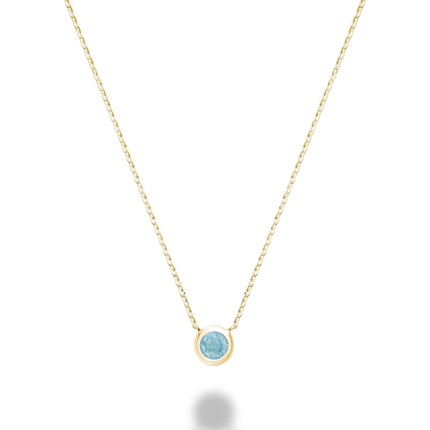 Bezel Set Precious Stone Necklace - RNB Jewellery