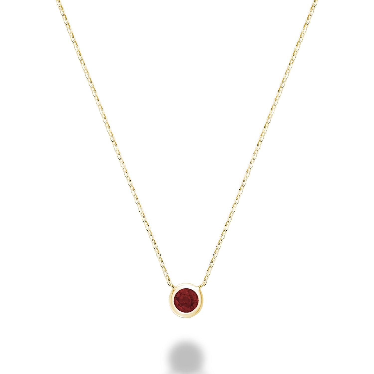 Bezel Set Precious Stone Necklace - RNB Jewellery