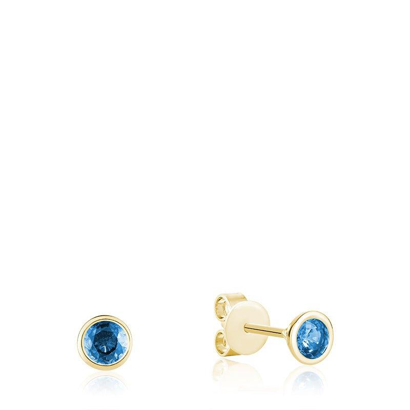 Bezel Set Precious Stone Stud Earrings - RNB Jewellery