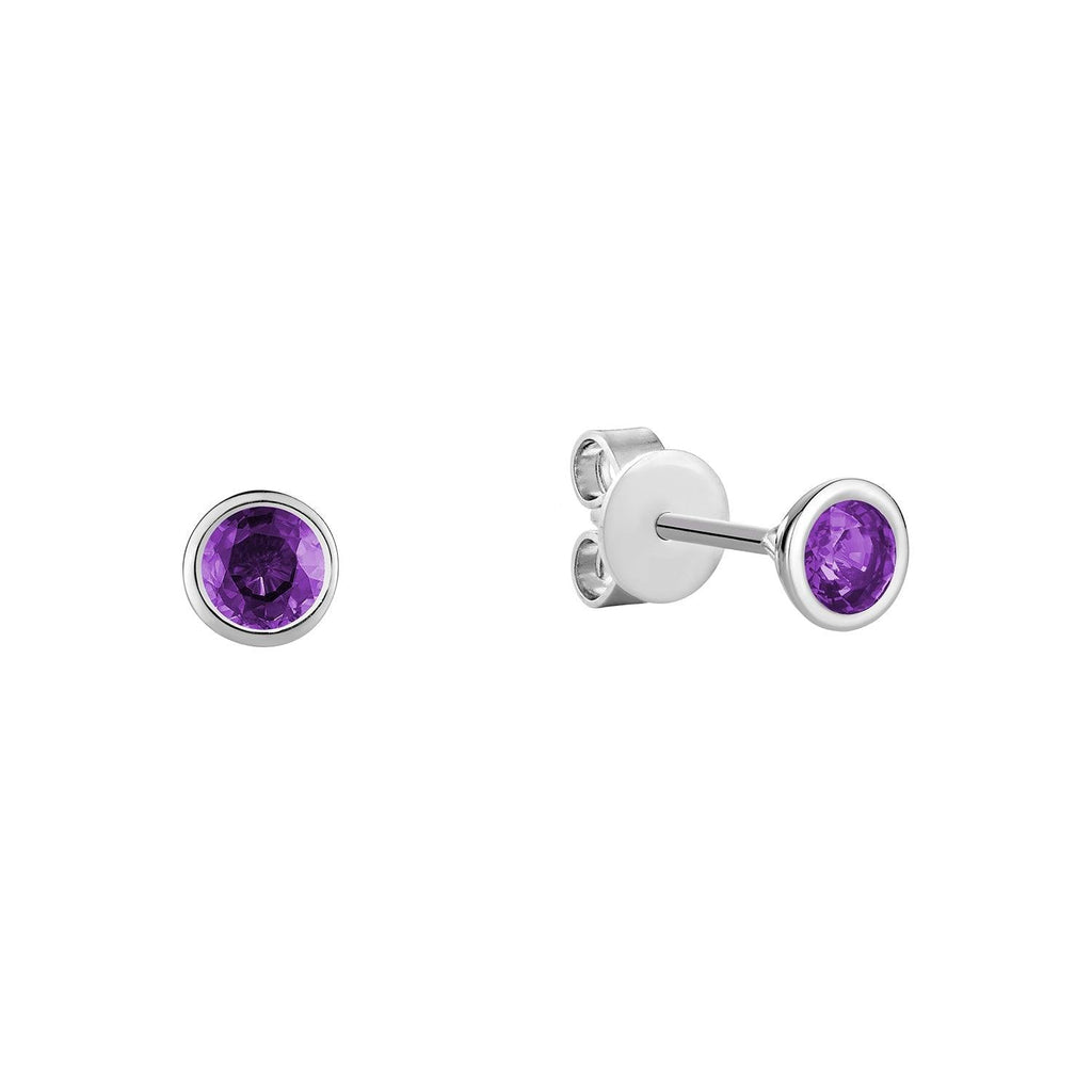 Bezel Set Precious Stone Stud Earrings - RNB Jewellery