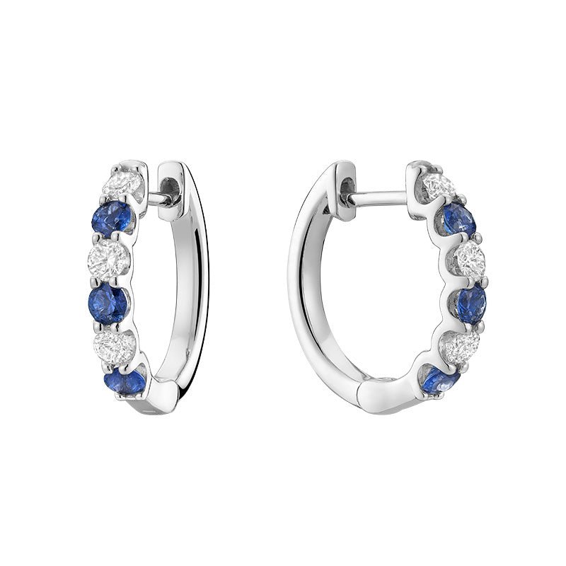 Blue Sapphire & Diamond Earrings - RNB Jewellery