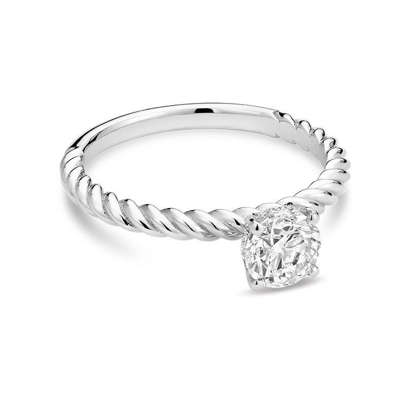 Braded Bridal Diamond Ring Round - RNB Jewellery