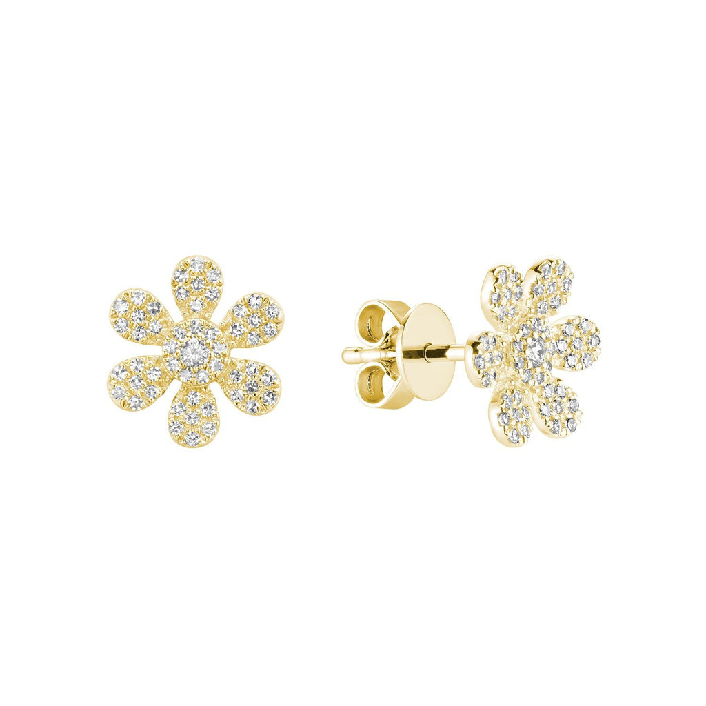 Clover Flower Diamond Stud Earrings - RNB Jewellery