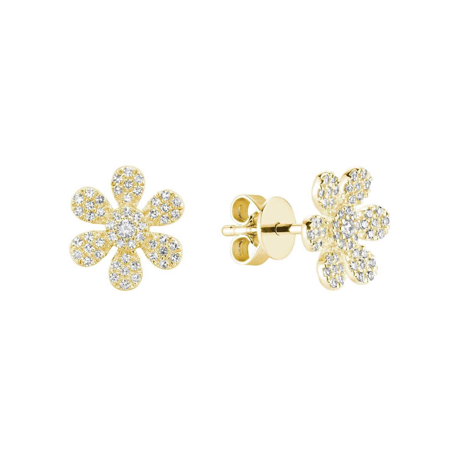 Clover Flower Diamond Stud Earrings - RNB Jewellery