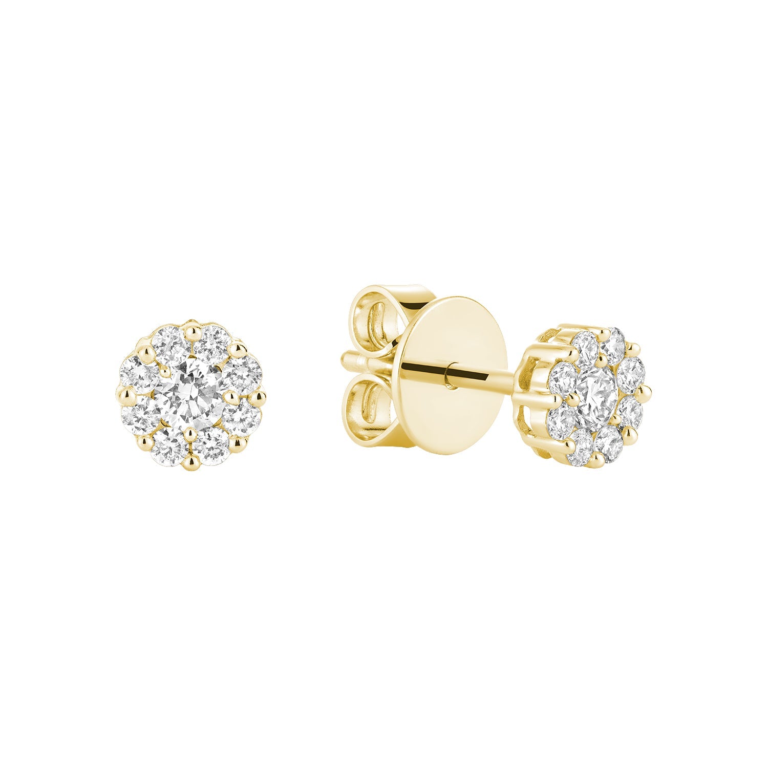 Cluster Diamond Stud Earrings - RNB Jewellery