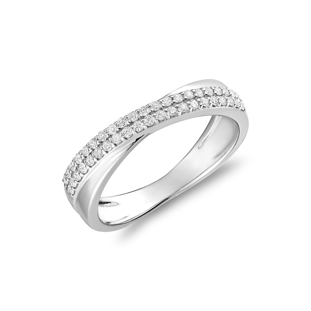 Crossover Pave Diamond Ring - RNB Jewellery