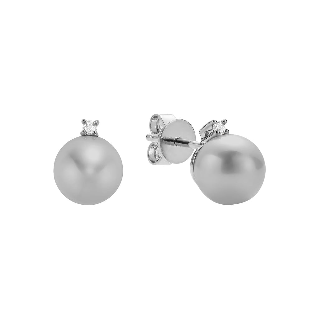 Cultured Pearl & Diamond Stud Earrings - RNB Jewellery