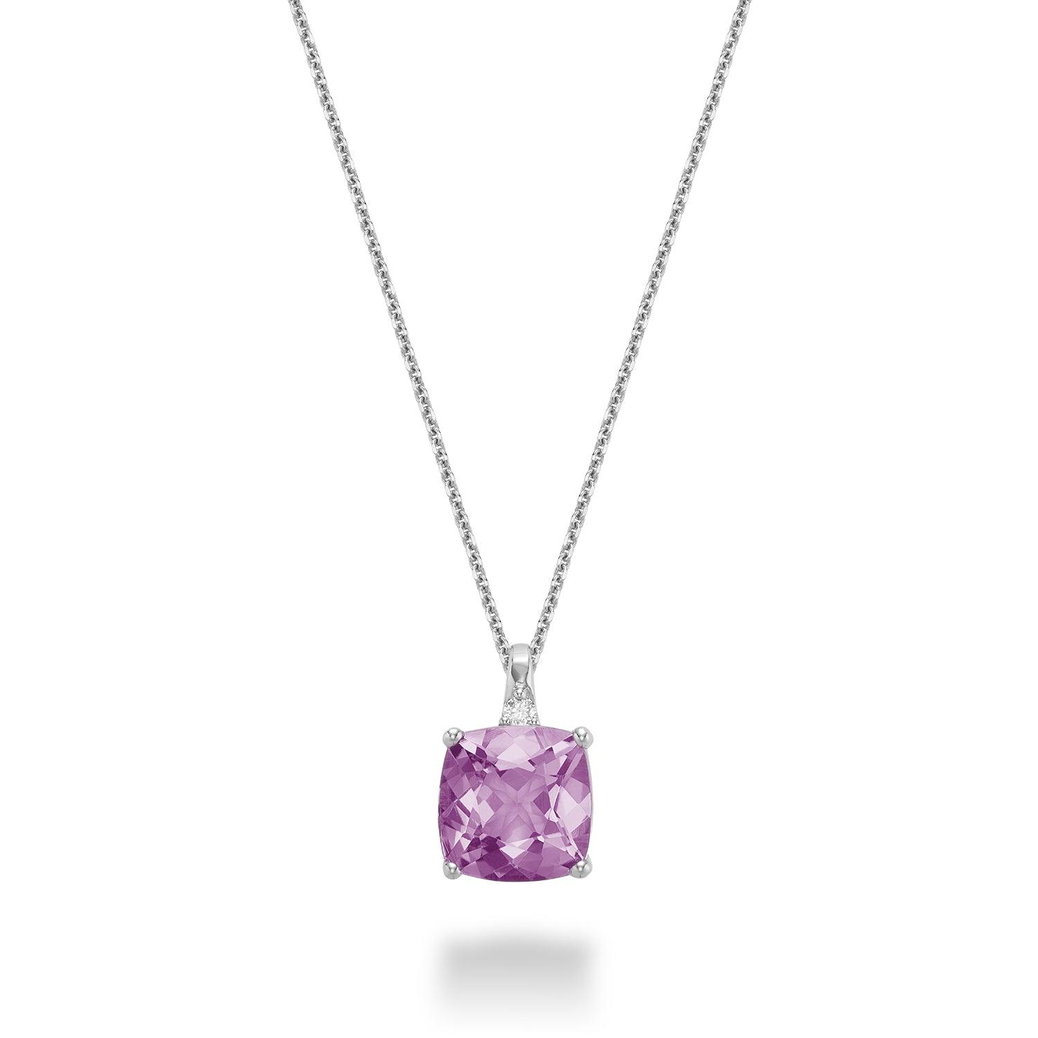 Cushion Cut Created and Precious Stone and Diamond Pendant - RNB Jewellery