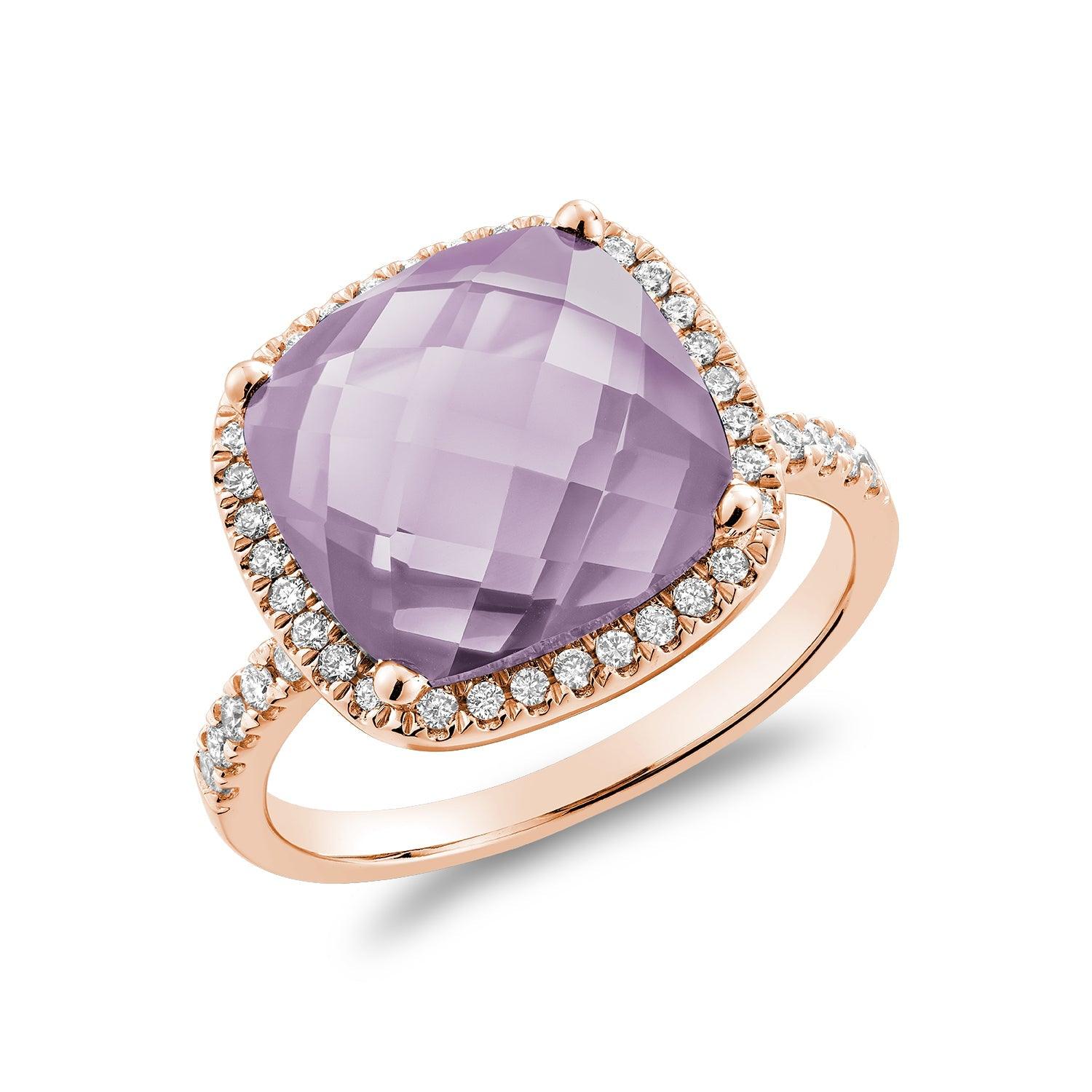 Cushion Cut Gemstone & Diamond Halo Ring - RNB Jewellery