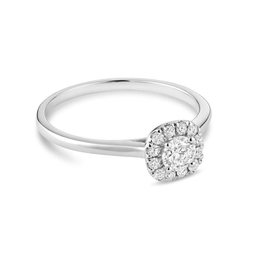Cushion Diamond Halo Engagement Ring - RNB Jewellery