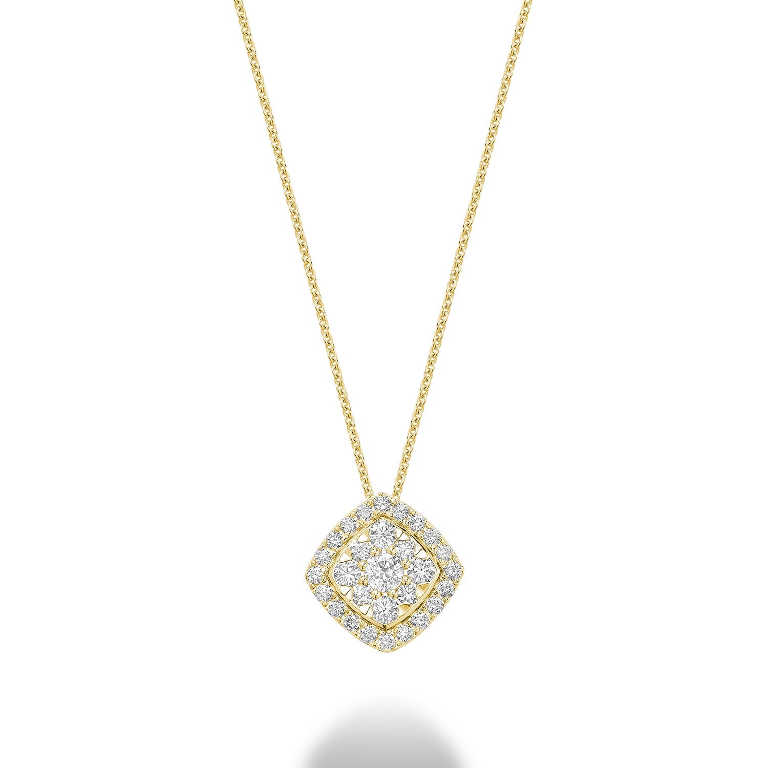 Cushion Halo Diamond Pendant - RNB Jewellery