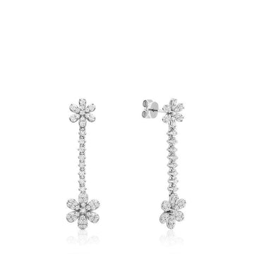 Dangle Flower Diamond Stud Earrings - RNB Jewellery